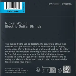 Dunlop DEN1254 Nickel Wound Electric Guitar Strings 12-54