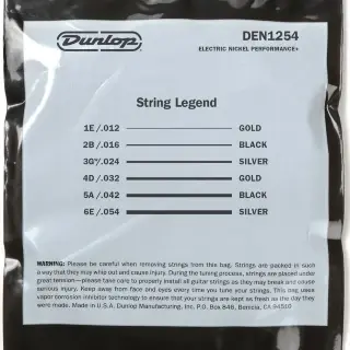 Dunlop DEN1254 Nickel Wound Electric Guitar Strings 12-54