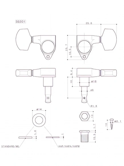 Кілки Gotoh SG301-04L MGT B Кілки Gotoh SG301-04L MGT B