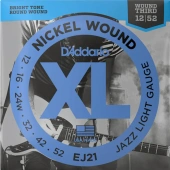 D'Addario EJ21 XL Nickel Wound Jazz Light 12-52 D'Addario EJ21 XL Nickel Wound Jazz Light 12-52