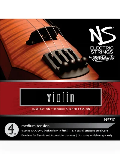 Струни для скрипки D'Addario NS310 NS Electric Violin String Set 4/4 Scale Medium Tension