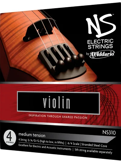 Струни для скрипки D'Addario NS310 NS Electric Violin String Set 4/4 Scale Medium Tension