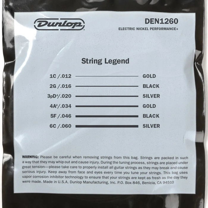 Dunlop DEN1260 Nickel Wound Electric Guitar Strings 12-60
