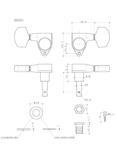 Кілки Gotoh SG301-20 C