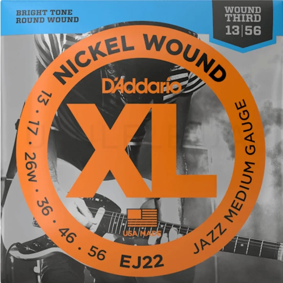 Струны D'Addario EJ22 XL Nickel Wound Jazz Medium 13-56