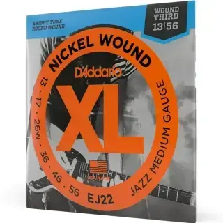 D'Addario EJ22 XL Nickel Wound Jazz Medium 13-56