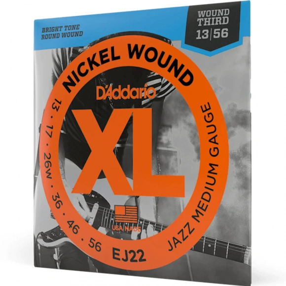 Струны D'Addario EJ22 XL Nickel Wound Jazz Medium 13-56 Струны D'Addario EJ22 XL Nickel Wound Jazz Medium 13-56