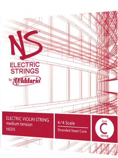 Струни для скрипки D'Addario NS315 NS Electric Violin Low C 4/4 Scale Medium Tension