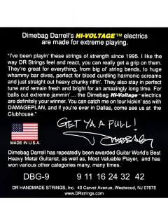DR DBG-9 Dimebag Darrell HI-Voltage Electric Light 9-42