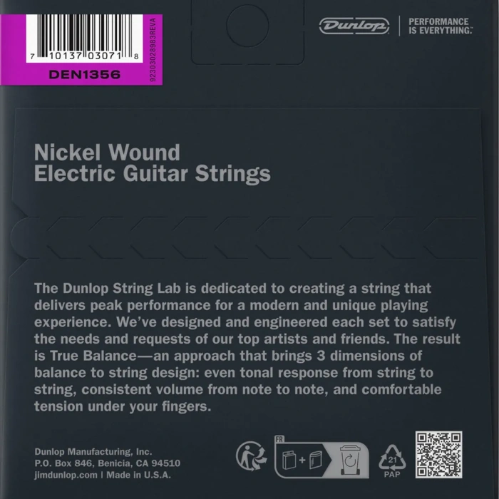 Dunlop DEN1356 Nickel Wound Electric Guitar Strings 13-56
