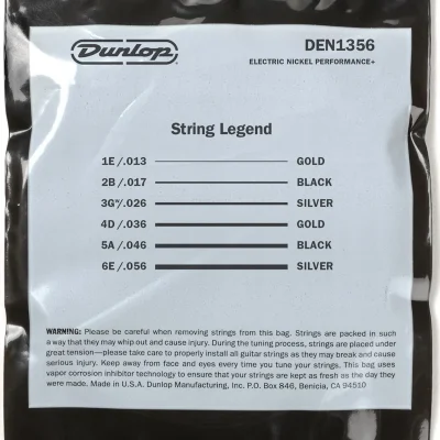 Струни Dunlop DEN1356 Nickel Wound Electric Guitar Strings 13-56