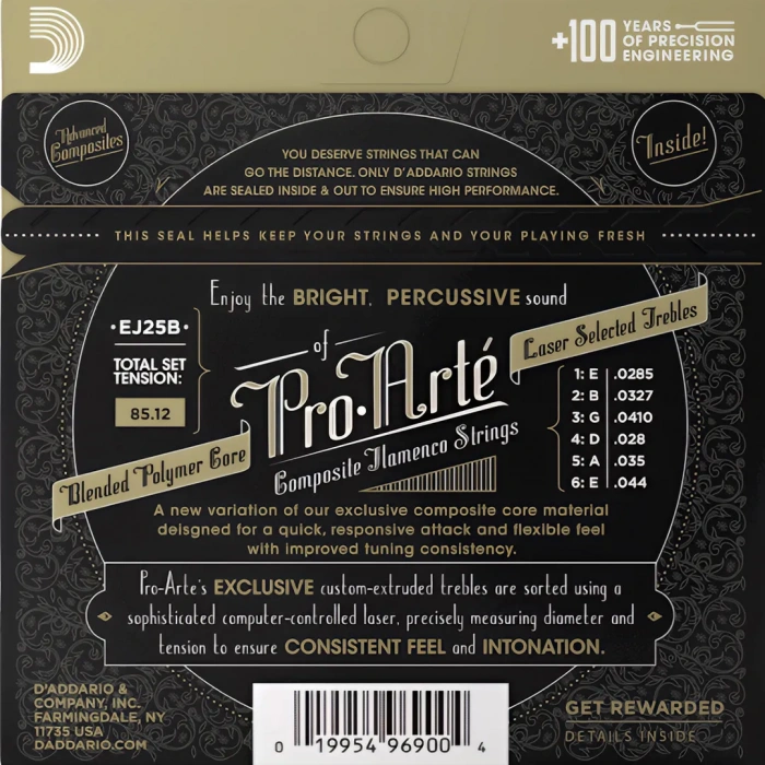 D'Addario EJ25B Pro-Arte Composite Flamenco Black Nylon