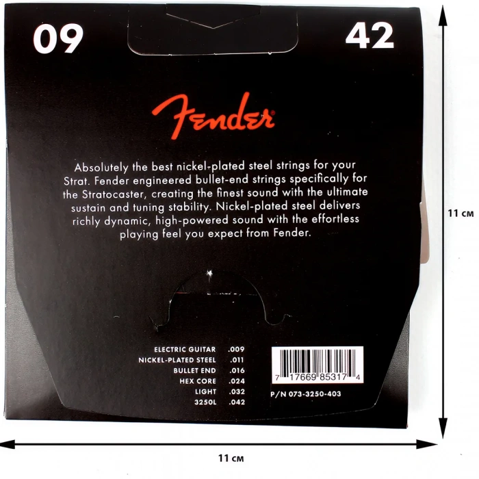 Fender 3250L Super Bullets Nickel Plated Guitar Strings 9-42