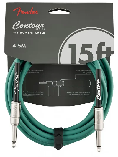 Інструментальний кабель Fender Cable Contour Series 15' Sherwood Green