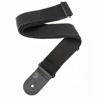 D'Addario 50CT00 Cotton Guitar Strap (Black)