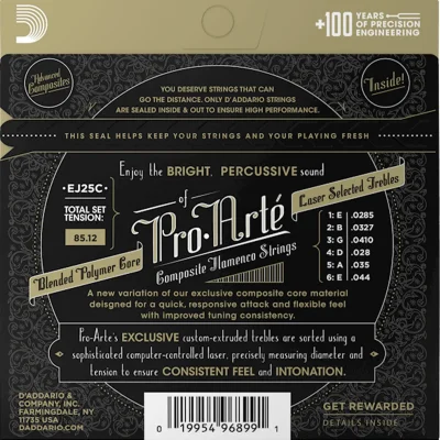 Струни D'Addario EJ25C Pro-Arte Composite Flamenco Clear Nylon