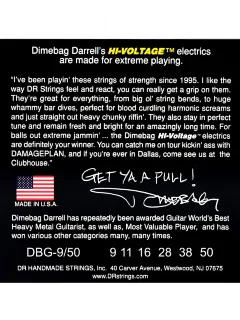 DR DBG-9/50 Dimebag Darrell HI-Voltage Electric Signature 9-50