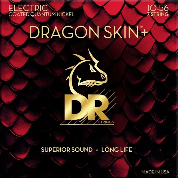 Струны DR DEQ-7/10 Dragon Skin+ Electric Medium 7-String 10-56