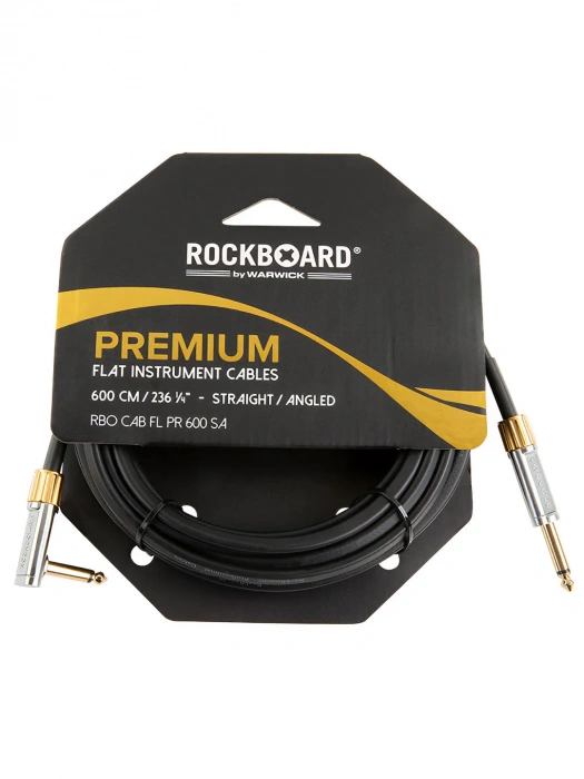 RockBoard Premium Flat Instrument Cable Straight/Angled (600 cm)