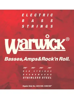 Warwick 42210 RED Stainless Steel Medium Light 4-String (40-100)