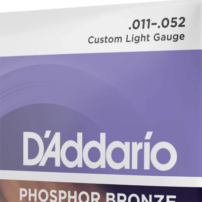 Струни D'Addario EJ26 Phosphor Bronze Custom Light 11-52