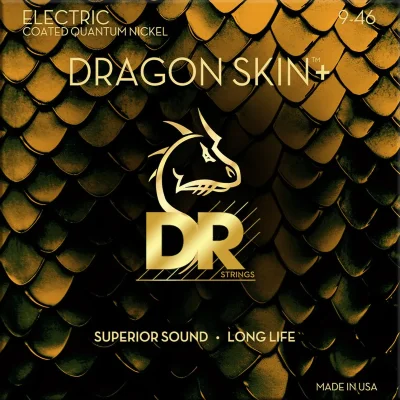 Струни DR DEQ-9/46 Dragon Skin+ Electric Light-Medium 9-46