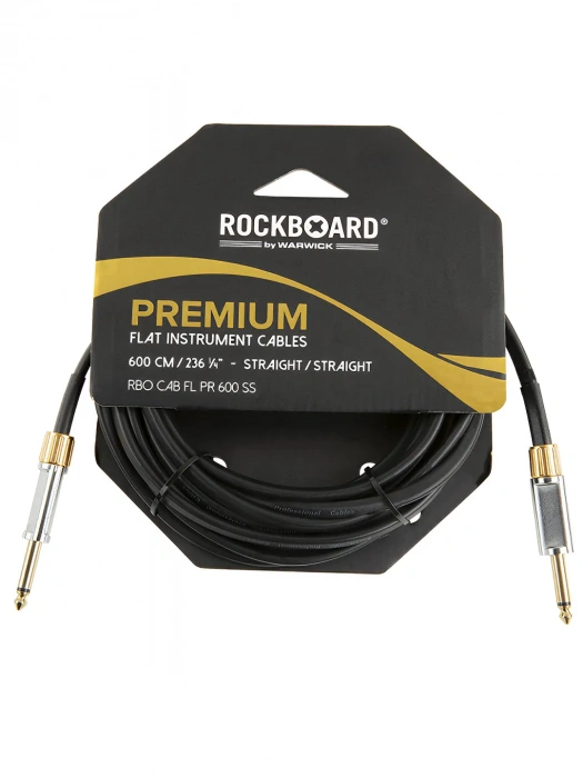 RockBoard Premium Flat Instrument Cable Straight/Straight (600 cm)