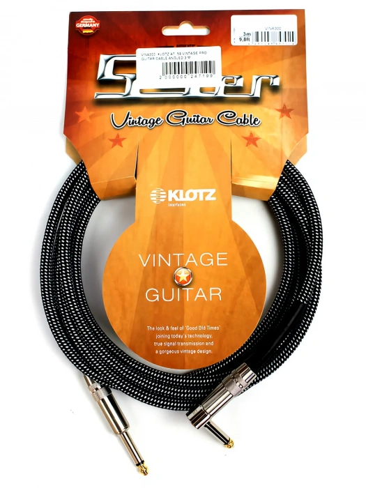 Klotz 59 Vintage Pro Guitar Cable Angled 3 m