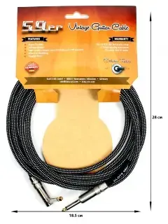 Klotz 59 Vintage Pro Guitar Cable Angled 3 m
